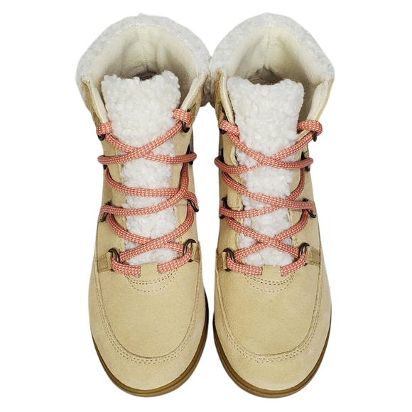 NWT Sorel Evie cozy lace boots ceramic paradox pink suede fur waterproof winter - Picture 11 of 16